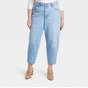 Universal Thread High Rise Balloon Barrel Jeans Women's Size 17 Light Wash E7